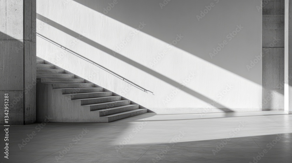 Obraz premium Modern Staircase Interior Sunlight Shadows