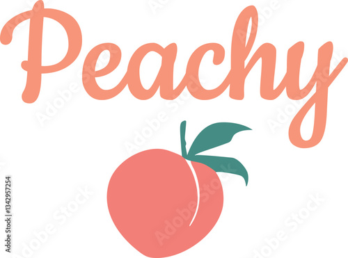 Peach Peachy fruit cute novelty kawaii peaches juicy fruit trending pyjama Graphic Vector Logo T-shirt Design emblem crest Fashion
