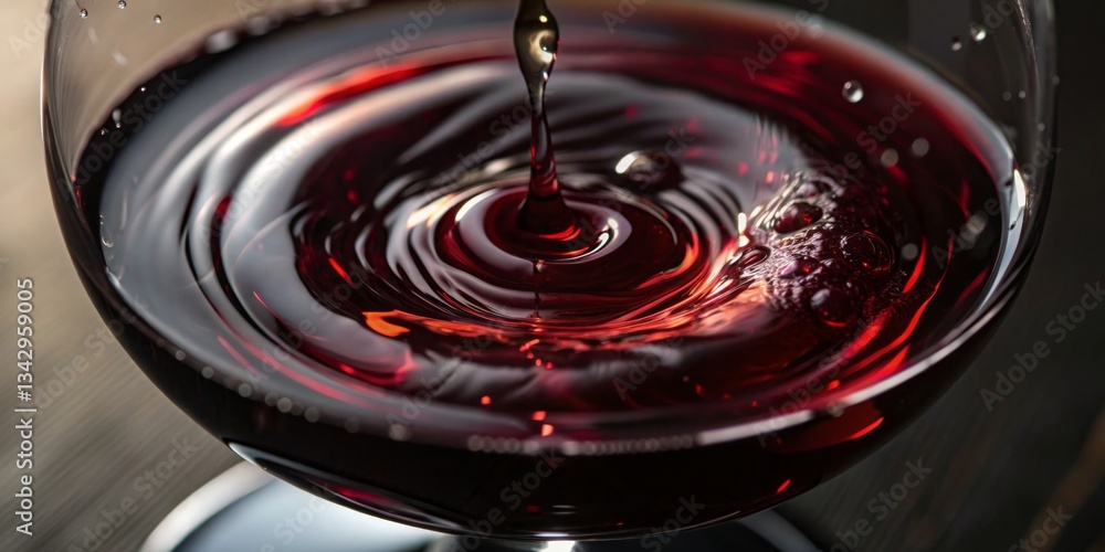 Rich red liquid swirls in a glass, capturing light in an elegant setting at a cozy evening gathering