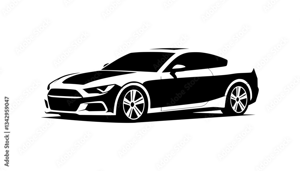 Sports car silhouette on white background Sports car silhouette on white background