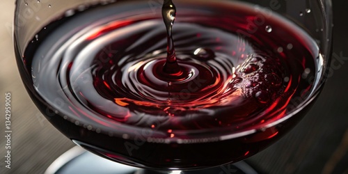 Rich red liquid swirls in a glass, capturing light in an elegant setting at a cozy evening gathering