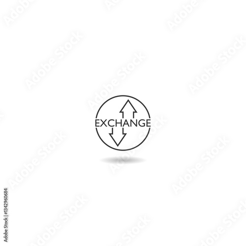 Exchange sign icon with shadow