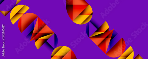 Minimal geometric abstract background. Circle square and triangle design