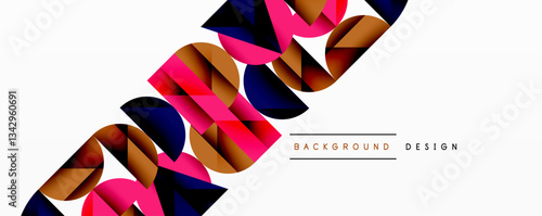 Minimal geometric abstract background. Circle square and triangle design