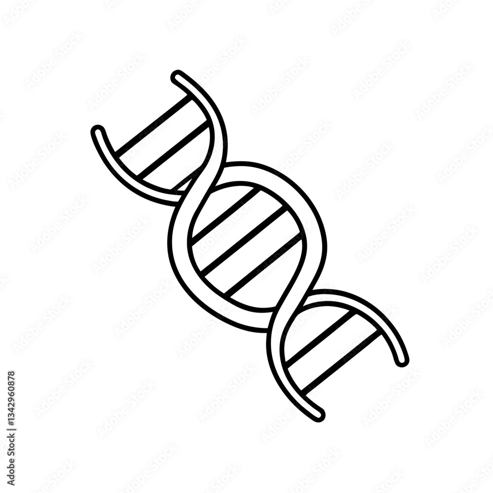 Simple Black Outline DNA Double Helix Icon Simple Black Outline DNA Double Helix Icon