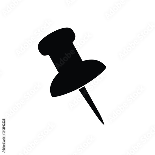 red push pin vector illustration