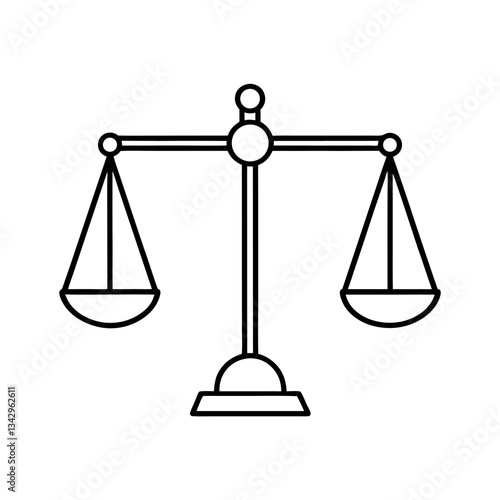 Simple black line drawing of a balance scale.