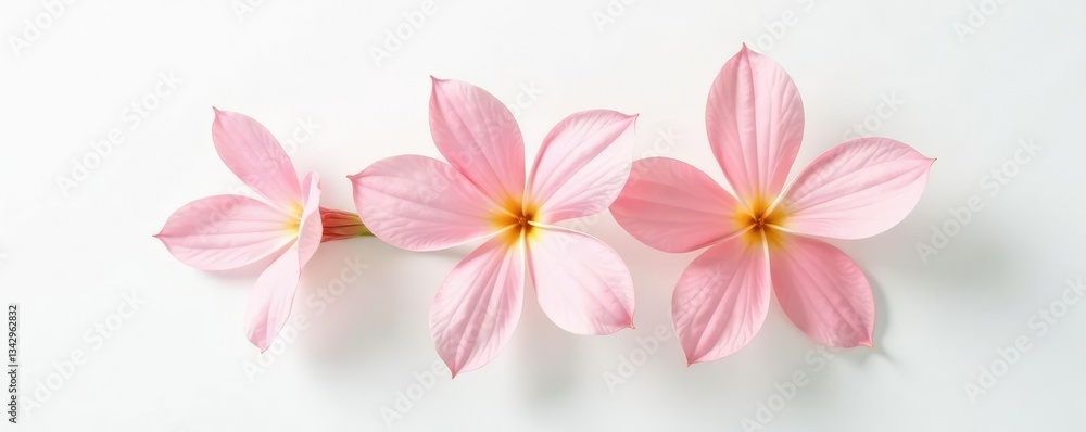 Single flower with petals unfolding on white background, natural, color Single flower with petals unfolding on white background, natural, color