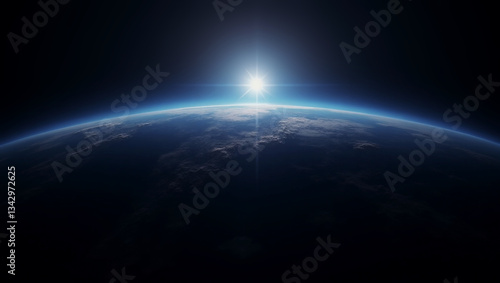 Earth's orbit in space. Planet earth in space