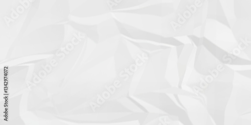 White crumple Abstract obsolete billboard rumple. wrinkle ripped creased white crumple aged closeup craft document grunge recycling paper background.