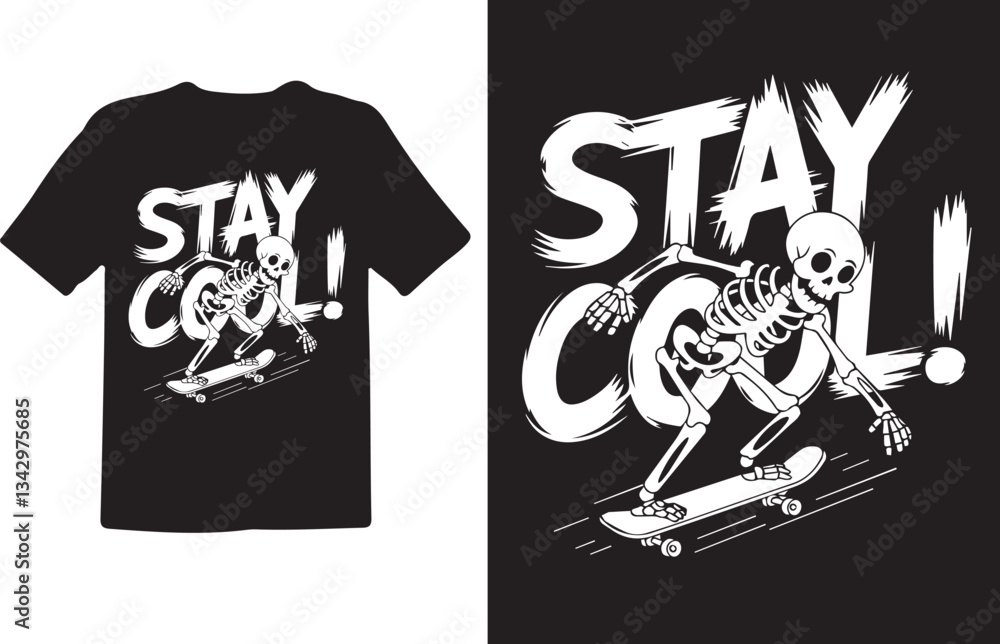 skull stay cool simple t shirt design skull stay cool simple t shirt design