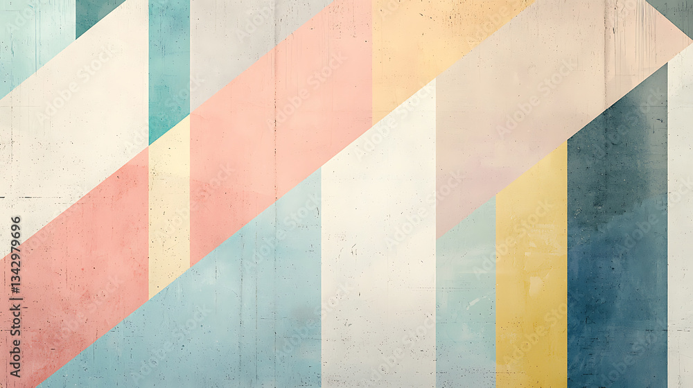 Fototapeta premium Abstract Geometric Designs with Vibrant Colors and Minimalist Architecture