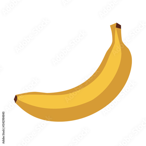 Stylized Banana Illustration: A Vibrant and Minimalist Design for Creative Projects and Healthy Eating Concepts