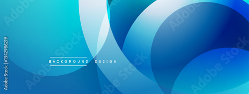 Layered circular shapes in vivid colors form a gradient-rich abstract design with smooth transitions, depth effects, and a modern, futuristic aesthetic