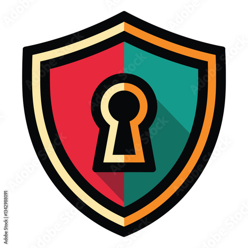 Cybersecurity Wireframe Shield.