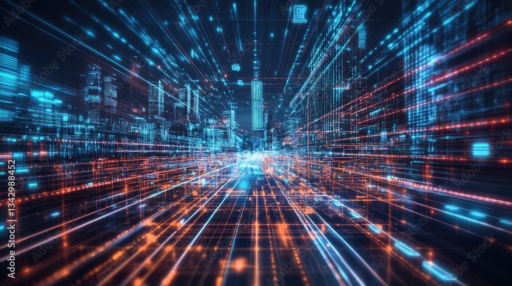 AI-enhanced navigation system for smart urban transport, displaying real-time traffic insights and predictive routing.