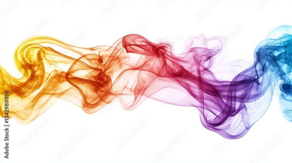 A colorful smoke trail with a rainbow of colors A colorful smoke trail with a rainbow of colors