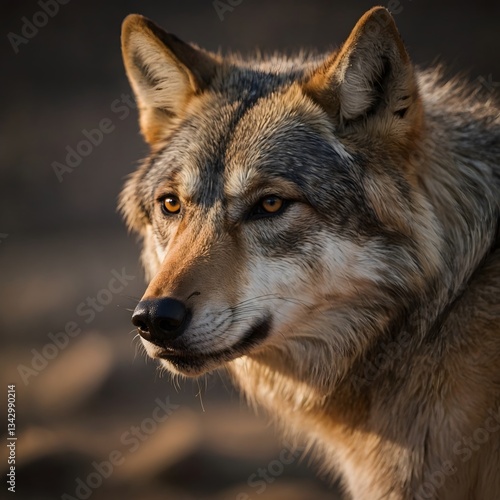 Indian Wolf Gazing Intently with Keen Eyes in Northern India