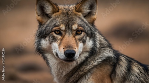 Close-Up of Indian Wolf with Keen Eyes in Northern India