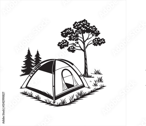 camping in the woods