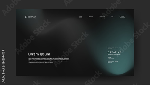 Abstract wave futuristic design of landing page. retro gradient mesh website design	