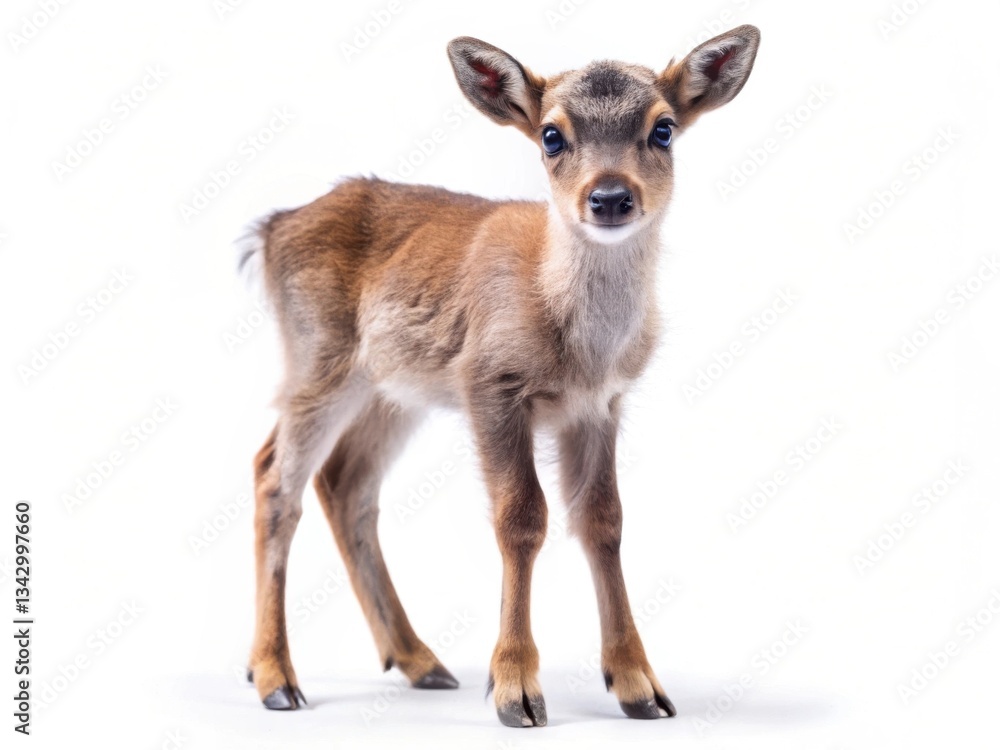 Fototapeta premium cute baby deer on white background full length