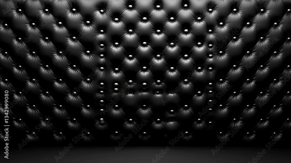 Naklejka premium Black Leather Upholstered Wall