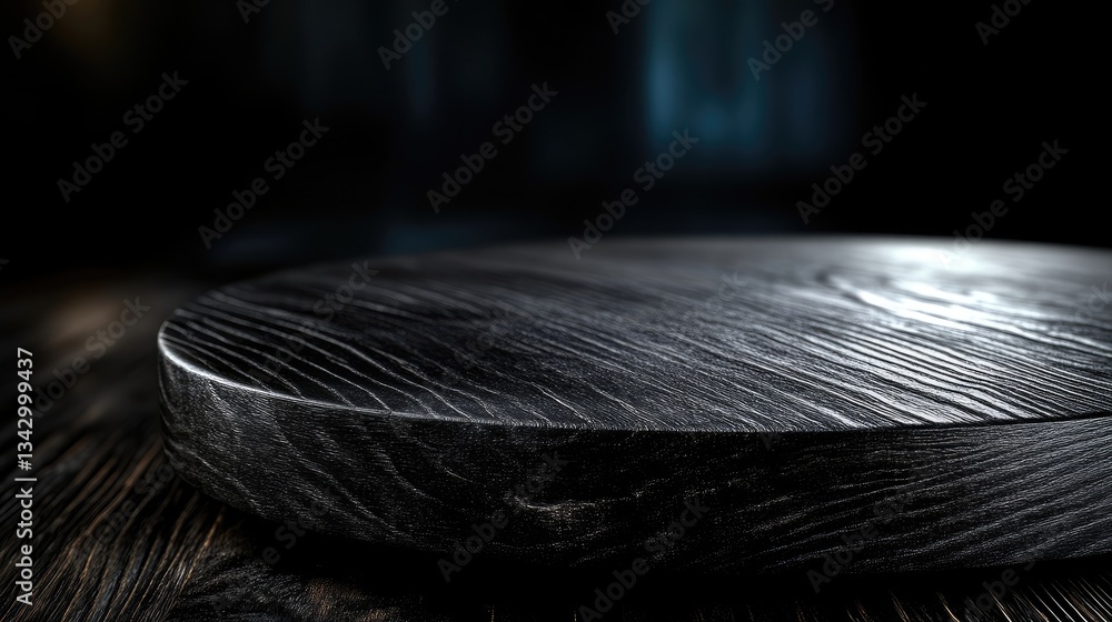 Obraz premium Dark wood round surface