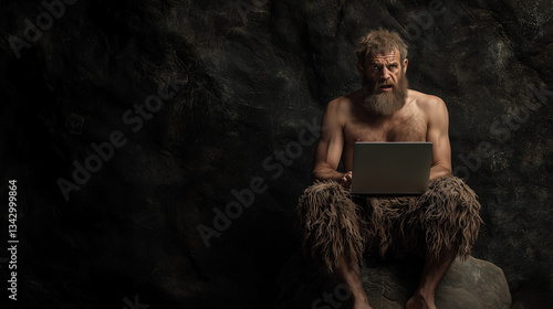 Modern Caveman and Laptop: ...