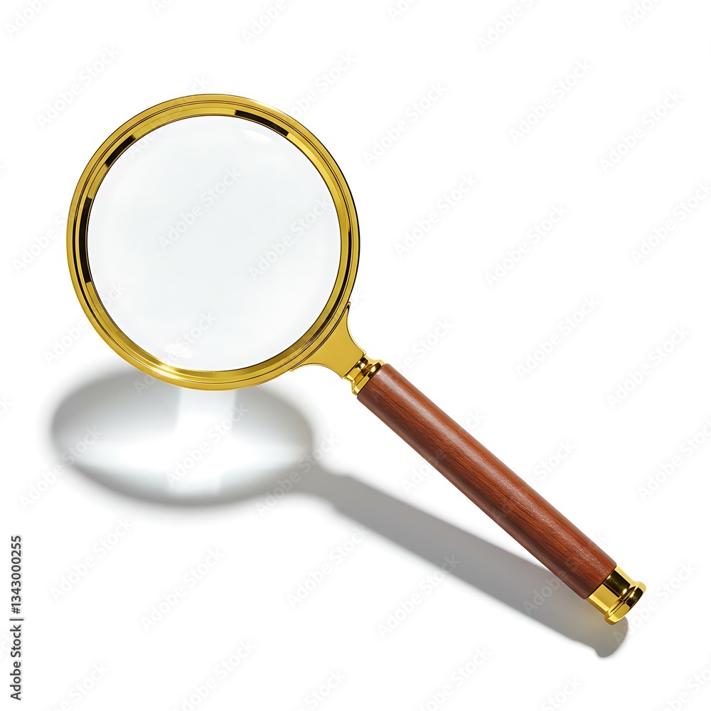 A magnifying glass set apart on a clear background
A magnifying glass set apart on a clear background
