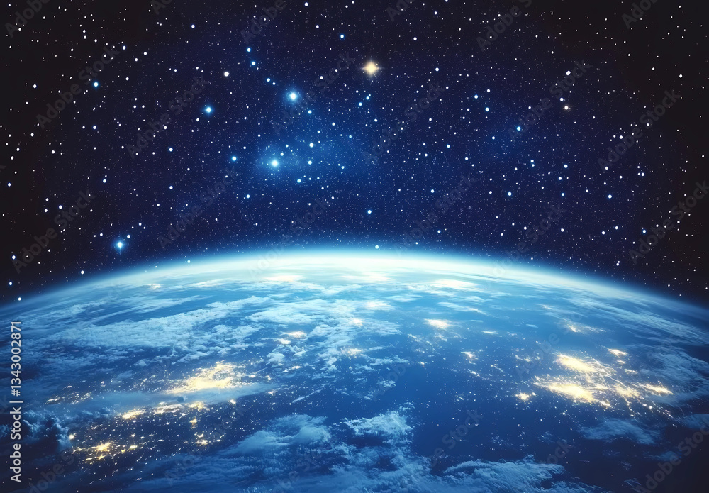 Obraz premium The night sky is filled with stars