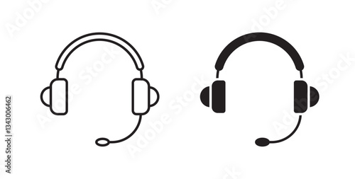 Headset icons graphics set