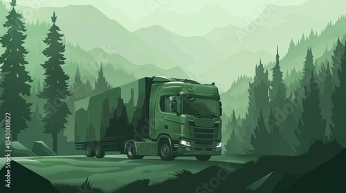 Eco friendly transportation green logistics and sustainable trucking for net zero carbon emissions