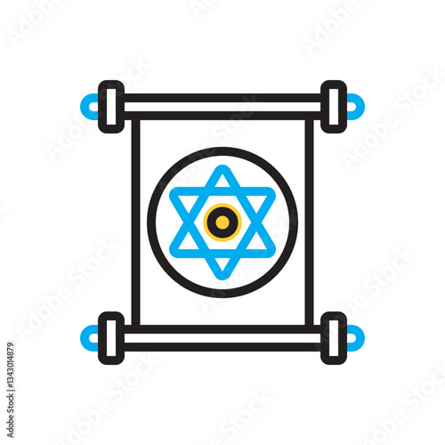 Multi color icon for jewish