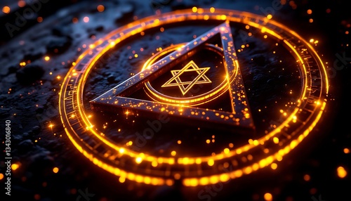 Wallpaper Mural Glowing Mystic Symbol Magic Circle Digital Art Torontodigital.ca