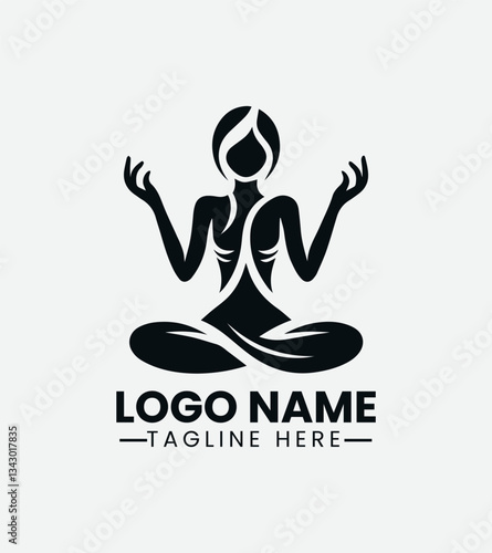 Praying Man Logo Design, Spiritual Man Logo