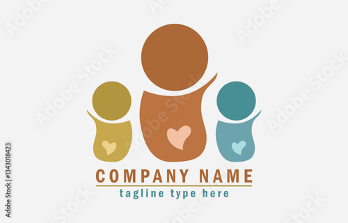 Childcare service company logo design vector art
