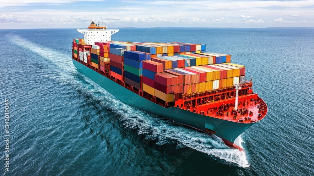 Fototapeta premium A satellite GPS tracking system monitoring global logistics, fleet movement, and real-time shipping data.