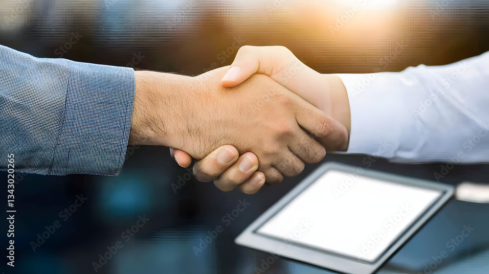 Futuristic handshake between a human hand and a digital robotic hand, symbolizing AI collaboration, technology integration, and human-machine interaction.
Futuristic handshake between a human hand and a digital robotic hand, symbolizing AI collaboration, technology integration, and human-machine interaction.
