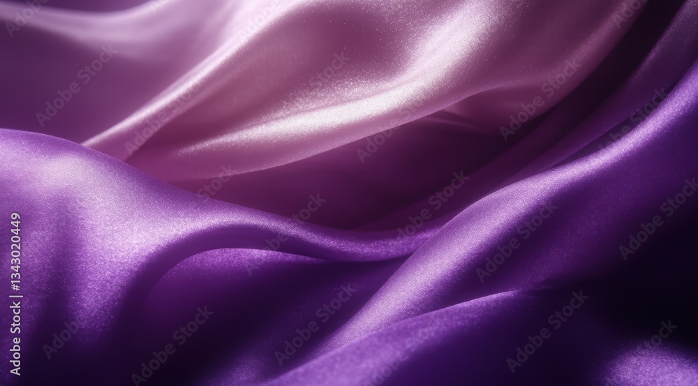 Obraz premium Elegant flow of purple satin, showcasing smooth textures.