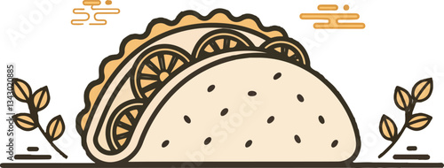 Taco icon design, Taco vector design in isolated background