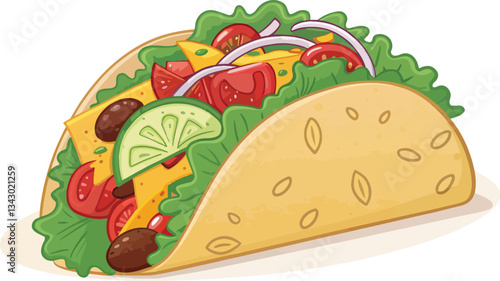 Taco icon design, Taco Illustration vector design