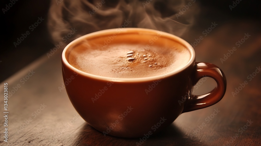 Fototapeta premium Coffee cup hot using laptop notebook desk working drink cafe