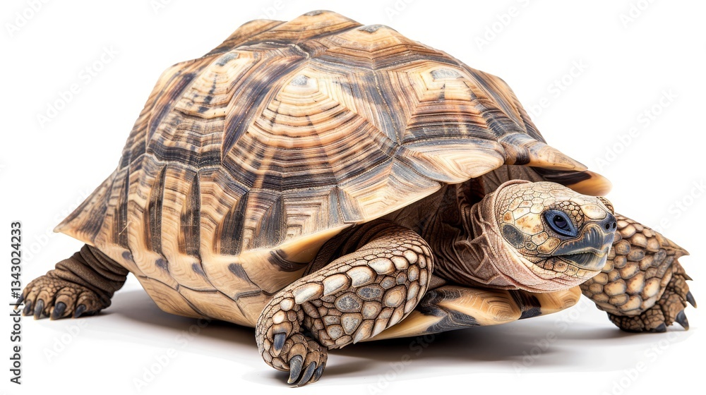 Obraz premium Isolated image of a large turtle on a white background showcasing its unique features