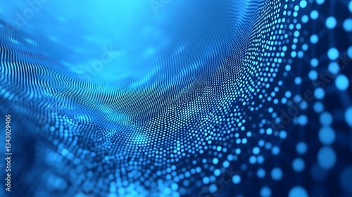 Geometric tech inspired blue background with molecular network design