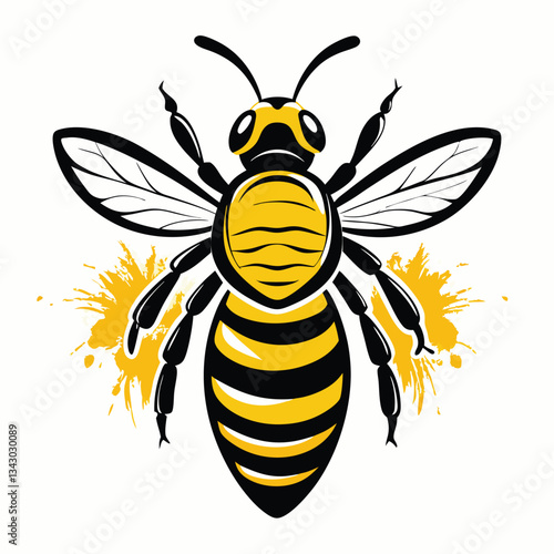 Funny Bee with Big Eyes and a Smiley Face