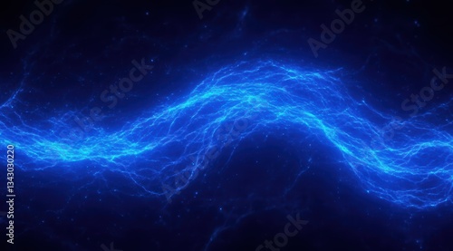 An abstract blue wave of electric energy with glowing fluidity.