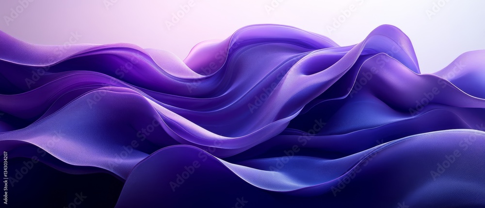 Fototapeta premium Abstract Purple Waves Serene Flowing Fabric Texture