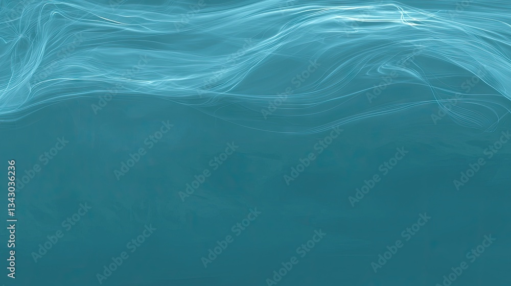 Fototapeta premium Abstract aqua art, flowing light in ocean background. Backdrop for design, screen saver