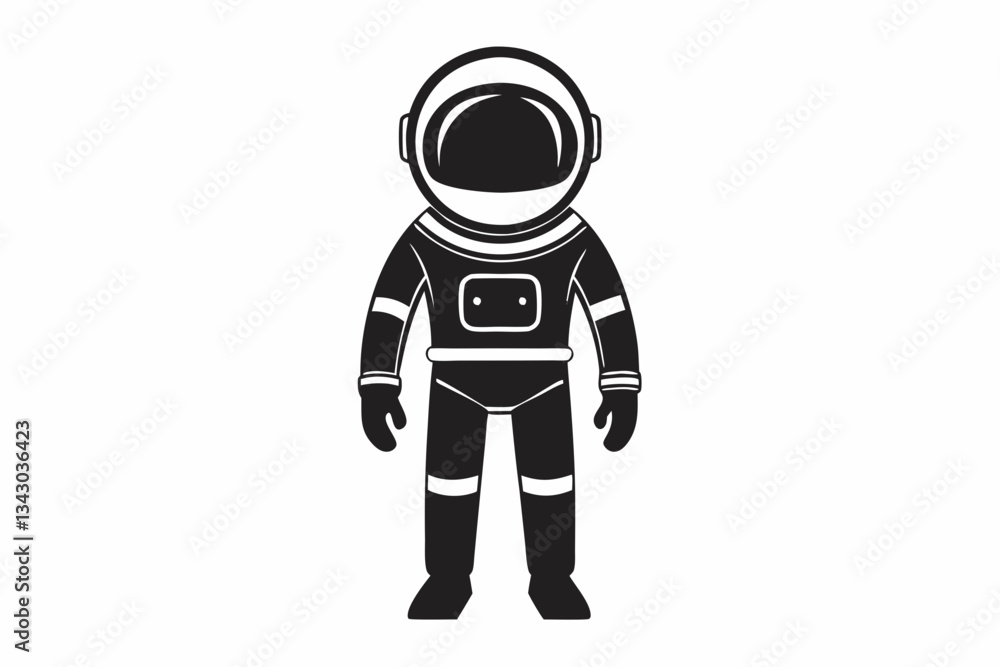 Fototapeta premium astronaut line art silhouette vector illustration